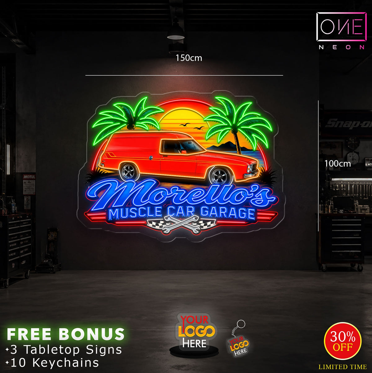 Morello's Muscle Car Garage | LED Neon Sign