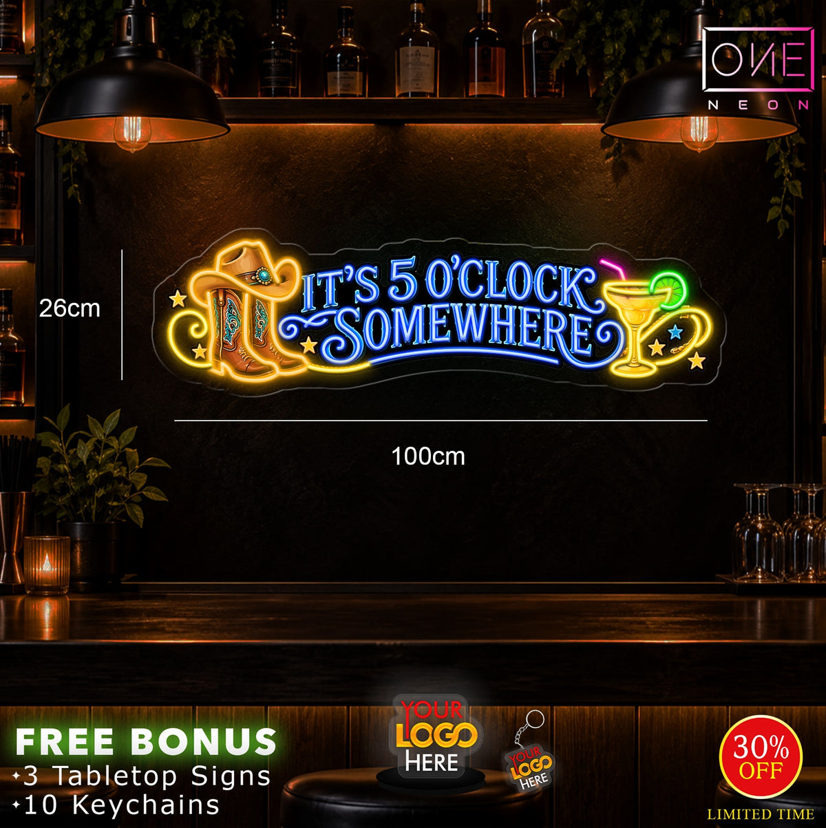 IT'S 5 O'CLOCK SOMEWHERE | LED Neon Sign