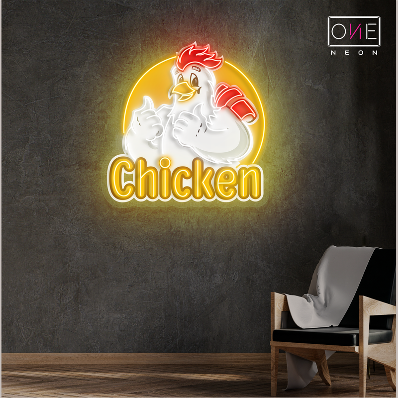 Clucky's Chicken Artwork Led Neon Sign