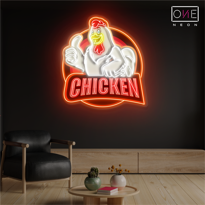 Custom Chicken Artwork Led Neon Sign