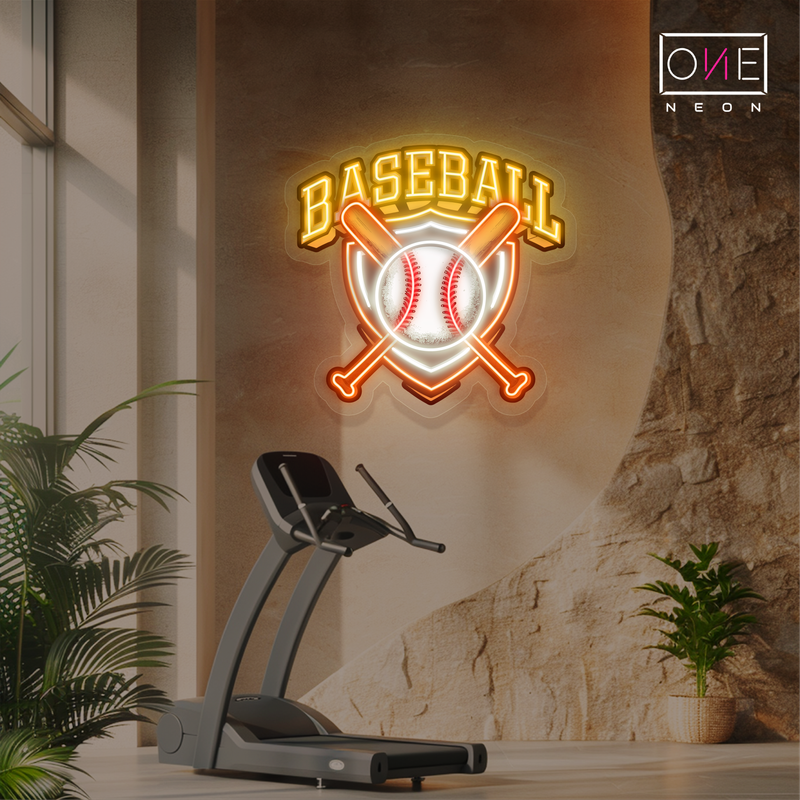 Enseigne au néon à LED représentant une équipe de baseball