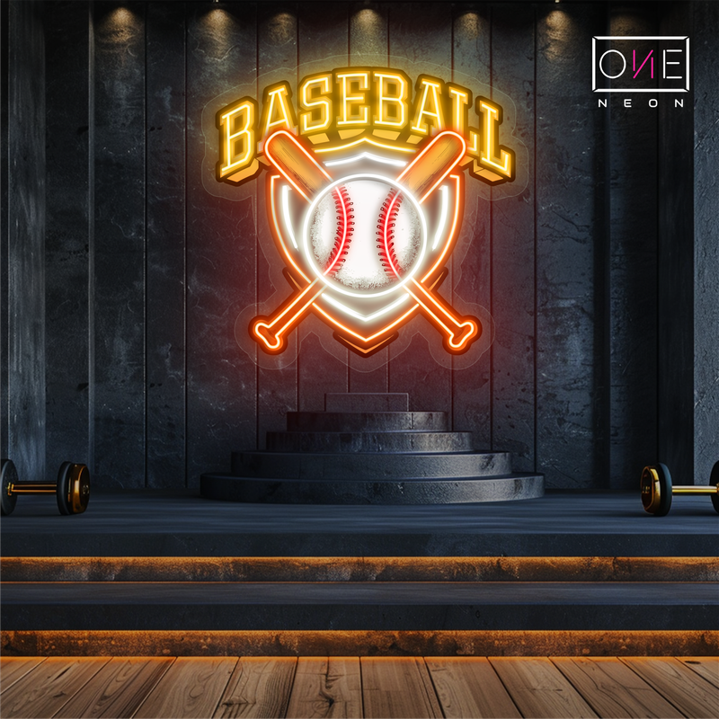 Enseigne au néon à LED représentant une équipe de baseball