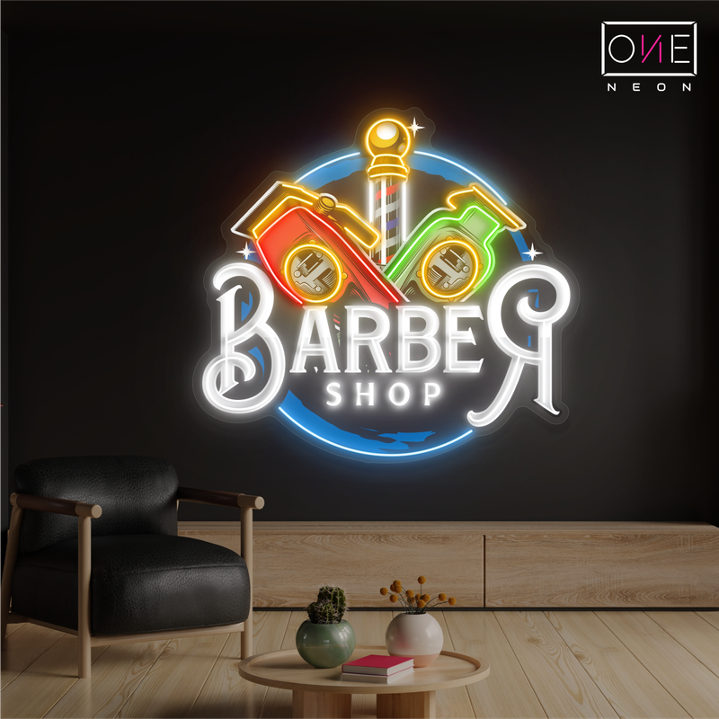 Classic Clippers Barber Artwork Led Neon Sign