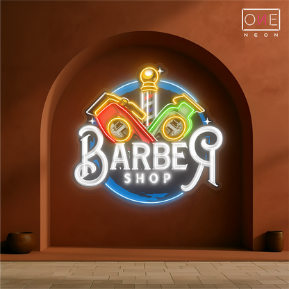 Classic Clippers Barber Artwork Led Neon Sign