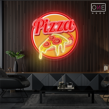 Doughlicious Pizza & Pasta & Pizza Slice Artwork (2 Sign) | LED Neon Sign