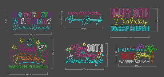 Happy Birthday | LED Neon Sign (6 signs)