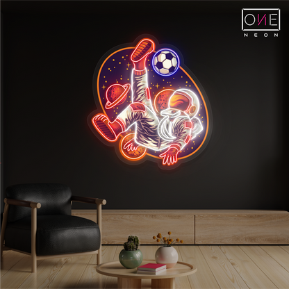 Astronaut Soccer Artwork Led Neon Sign