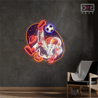 Astronaut Soccer Artwork Led Neon Sign