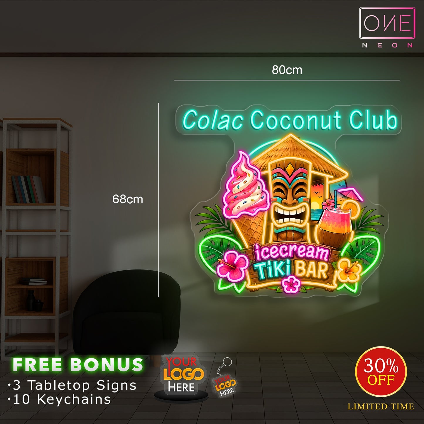 Colac Coconut Club | LED Neon Sign (waterproof)