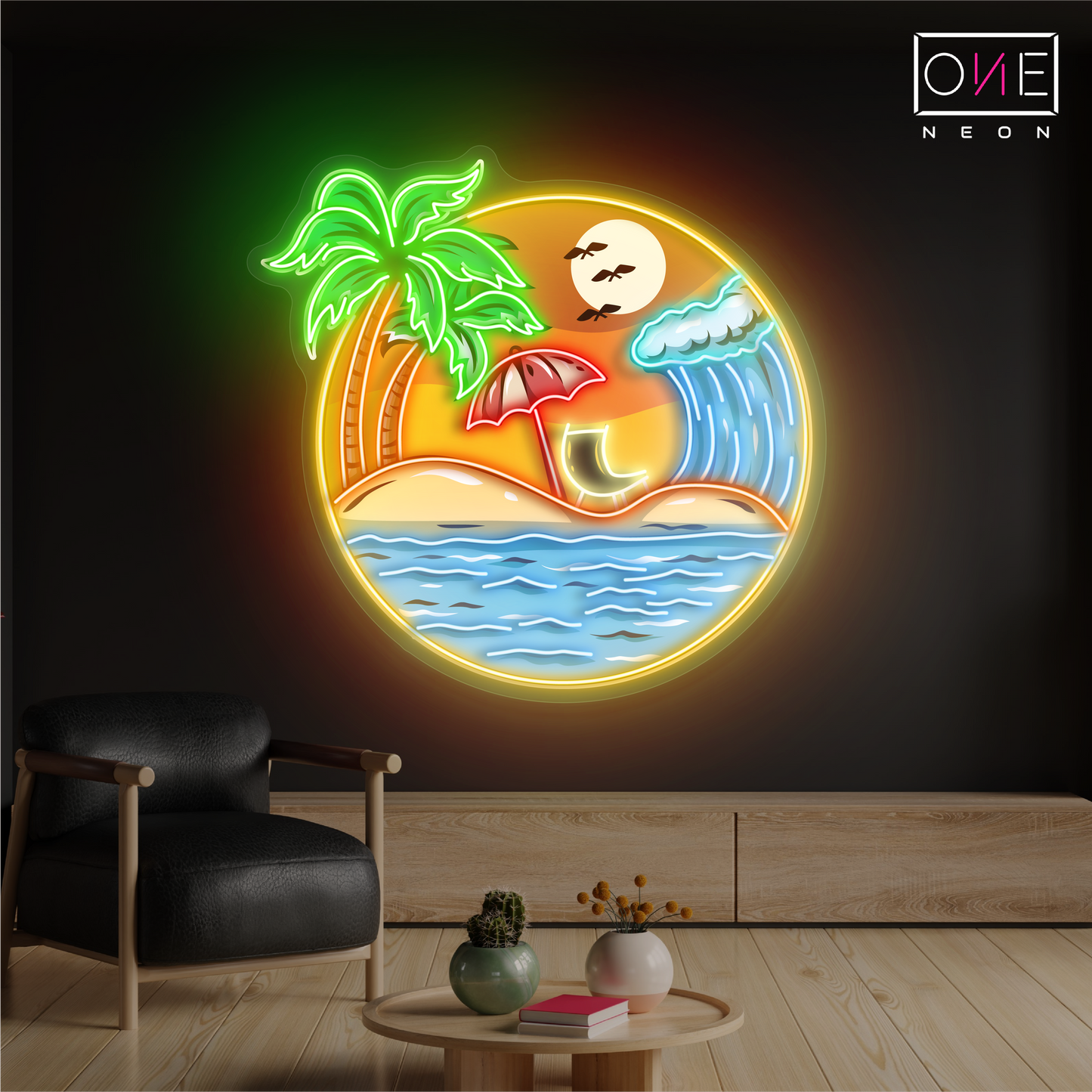 Sunset Paradise Artwork Led Neon Sign