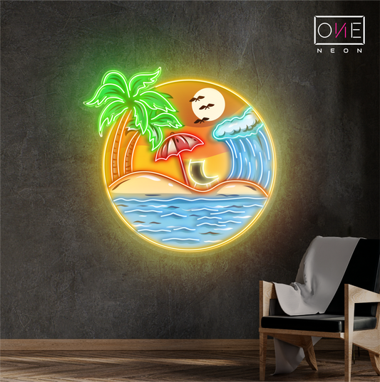 Sunset Paradise Artwork Led Neon Sign