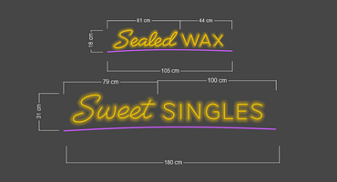 Sealed wax+ sweet single x2 + The sweet spot+ the shocase+ Sugar city ( 6 signs)| LED Neon Sign