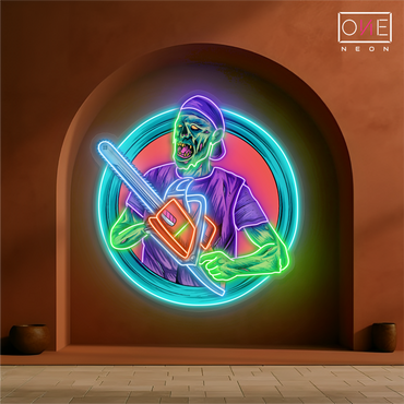 Chainsaw Zombie Artwork Led Neon Sign