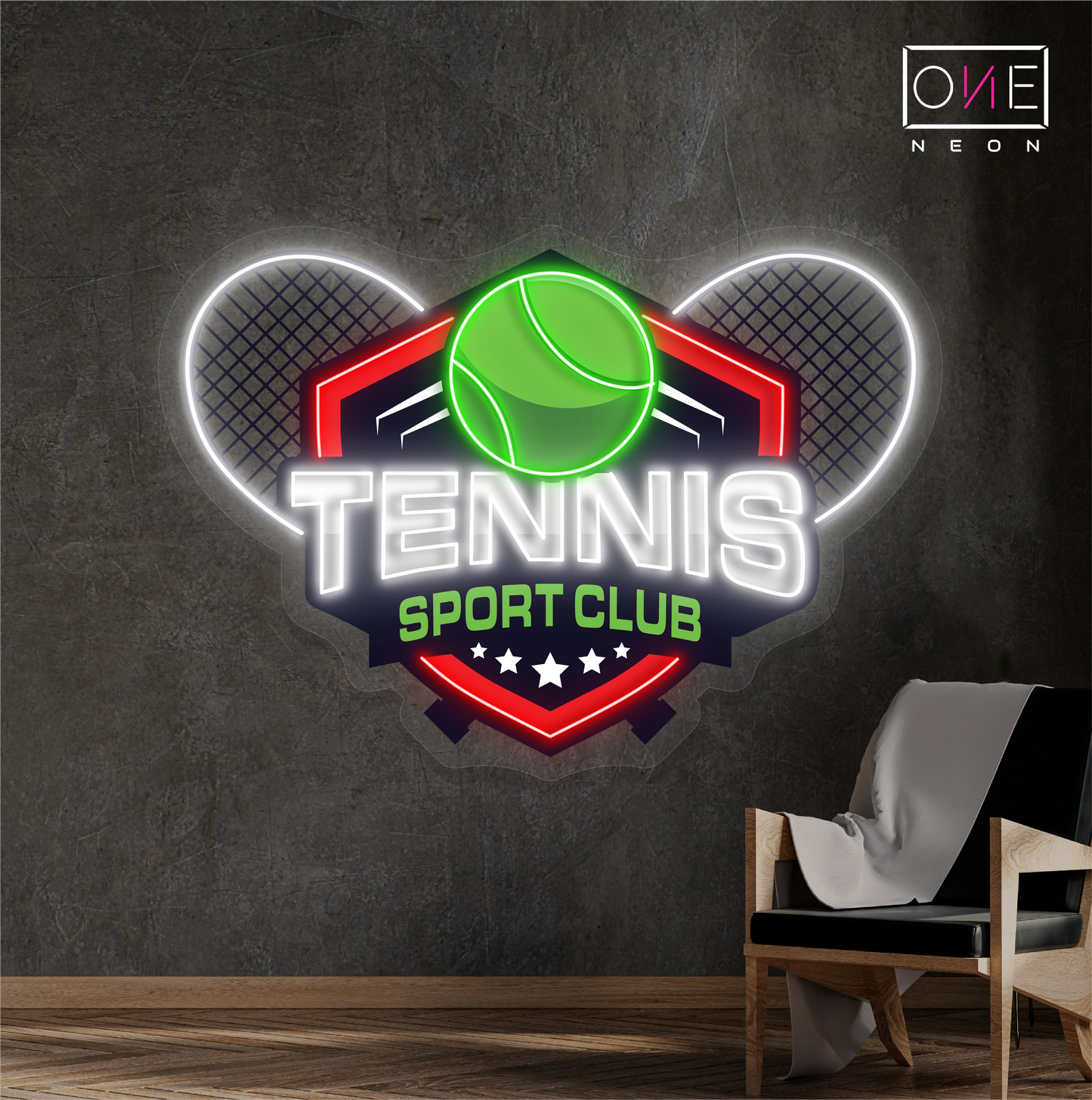 Panneau néon à LED pour club de sport de tennis 