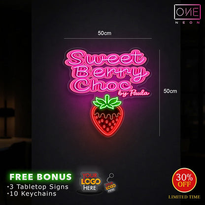 Sweet Berry Choc By Paula | LED Neon Sign (waterproof)