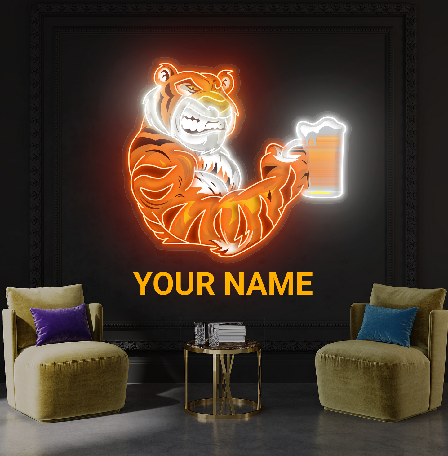 Enseigne au néon à LED Tiger Beer Artwork