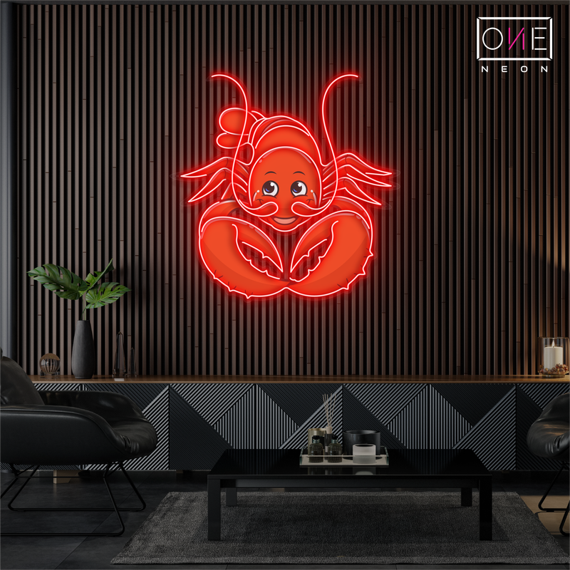 Happy Lobster Artwork Led Neon Sign