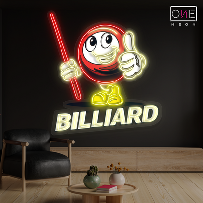 Panneau néon à LED avec illustration de billard Buddy 