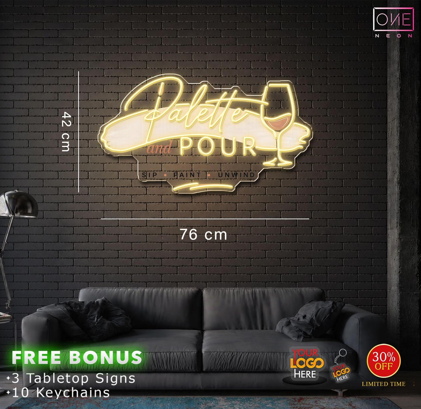 Palle and pour+ Paint and sips (3 signs) | LED Neon Sign