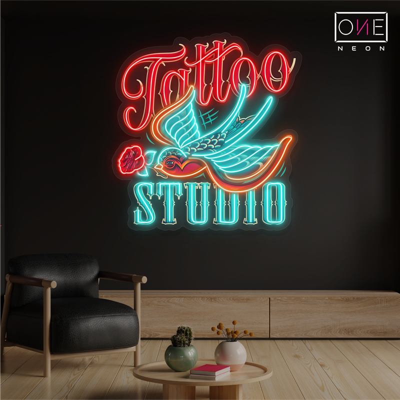 Enseigne au néon LED Tattoo Studio Artwork 