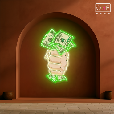 Panneau néon à LED Cash Grab Artwork