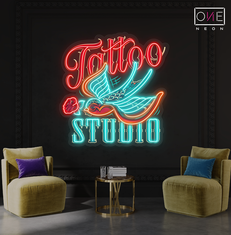 Enseigne au néon LED Tattoo Studio Artwork 