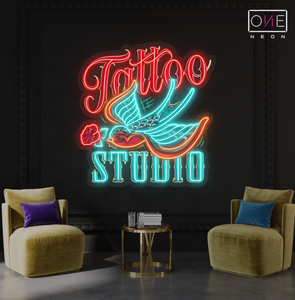 Enseigne au néon LED Tattoo Studio Artwork 