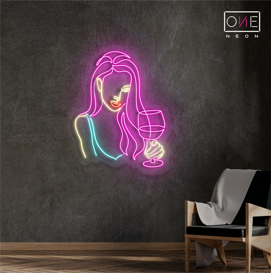 Wine & Glamour Artwork Led Neon Sign