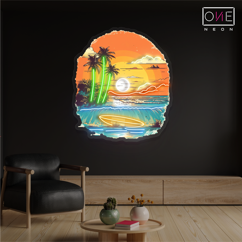 Sunset Surf Artwork Led Neon Sign