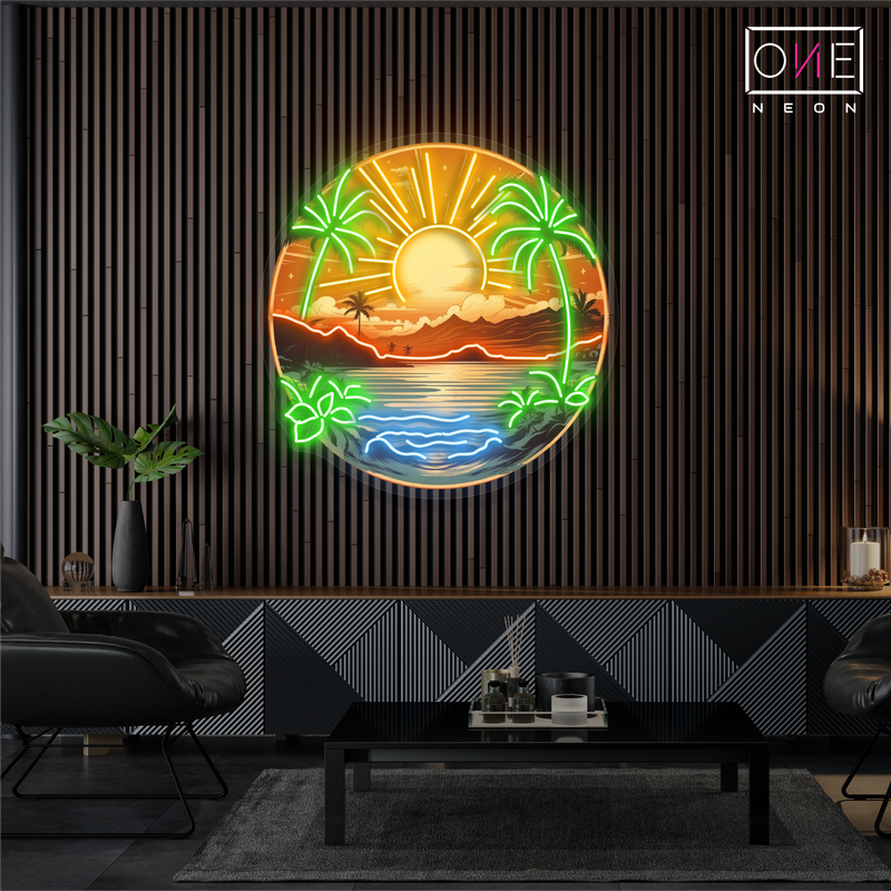 Island Horizon Artwork Led Neon Sign