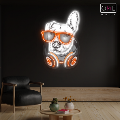 DJ Bulldog Artwork Led Neon Sign