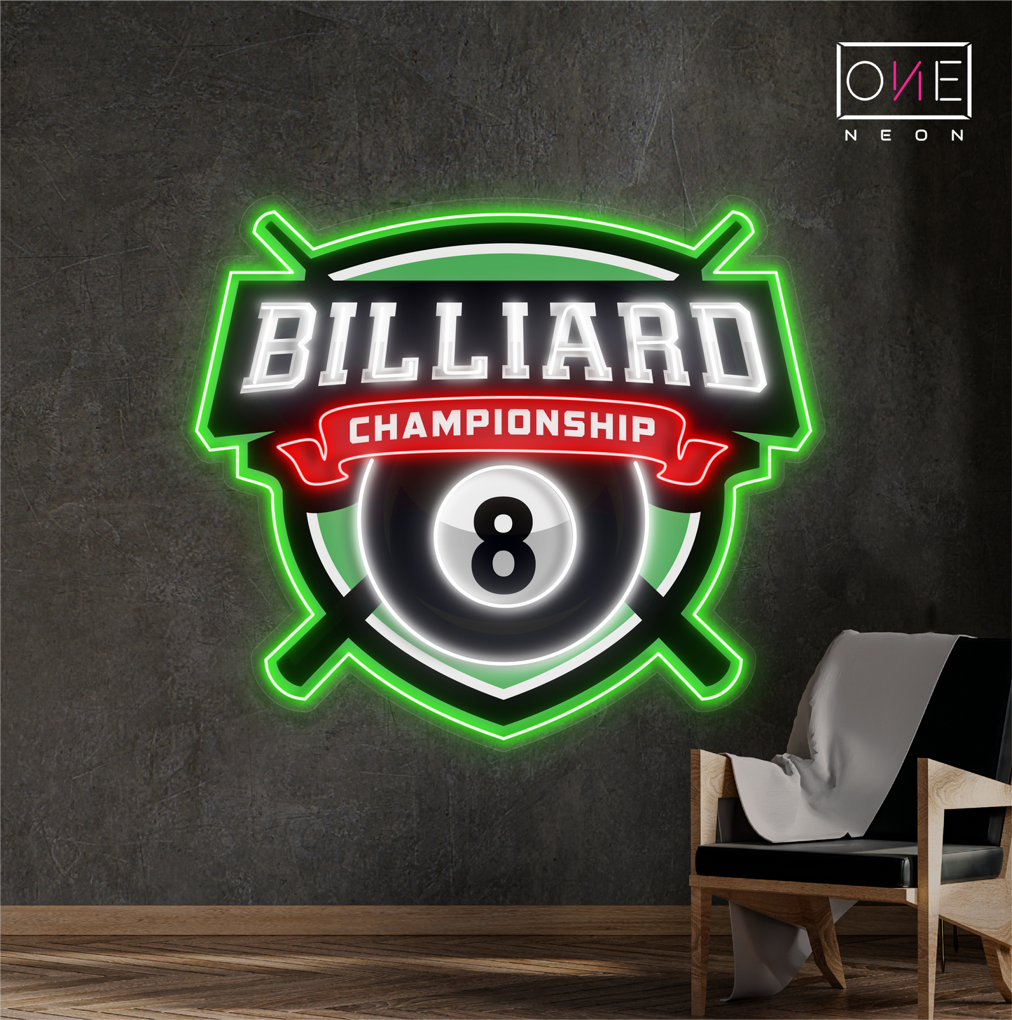 8 Ball Championship Artwork Led Neon Sign