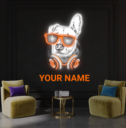 DJ Bulldog Artwork Led Neon Sign