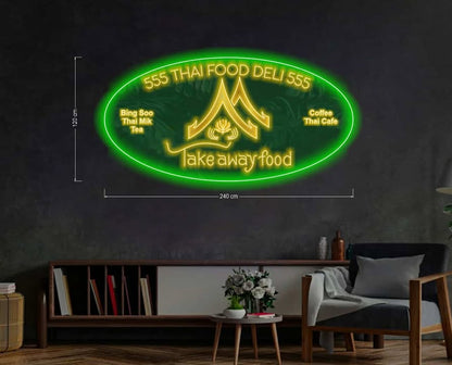 555 THAI FOOD DELI (3 signs) | LED Neon Sign