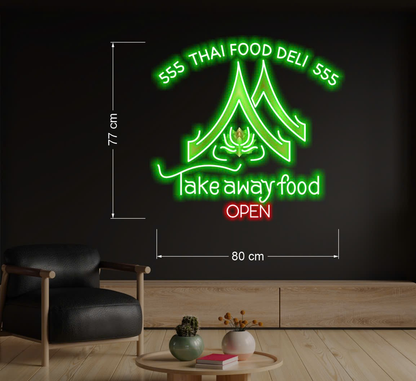 555 THAI FOOD DELI (3 signs) | LED Neon Sign