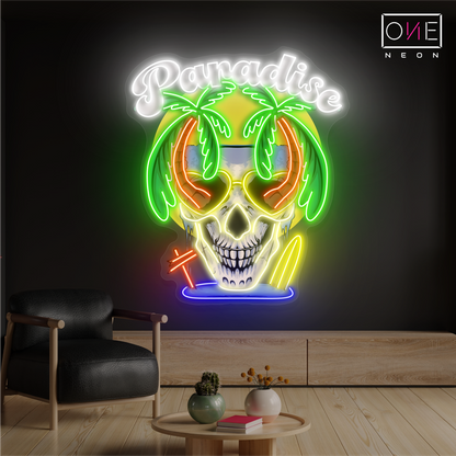 Paradise Skull Artwork Led Neon Sign