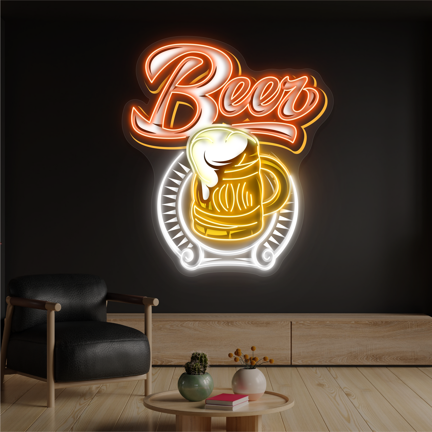 Enseigne au néon à LED Frosty Beer Artwork 