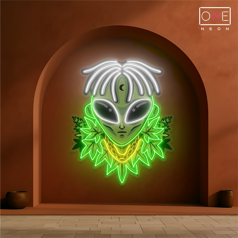 Alien Leaf King Artwork Led Neon Sign