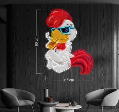 Chicken Logo + Delivery Drivers + Get Fried | LED Neon Sign