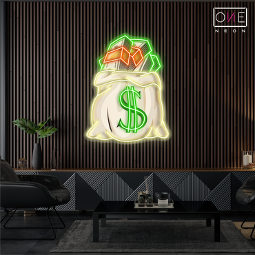 Money Bag Artwork Led Neon Sign