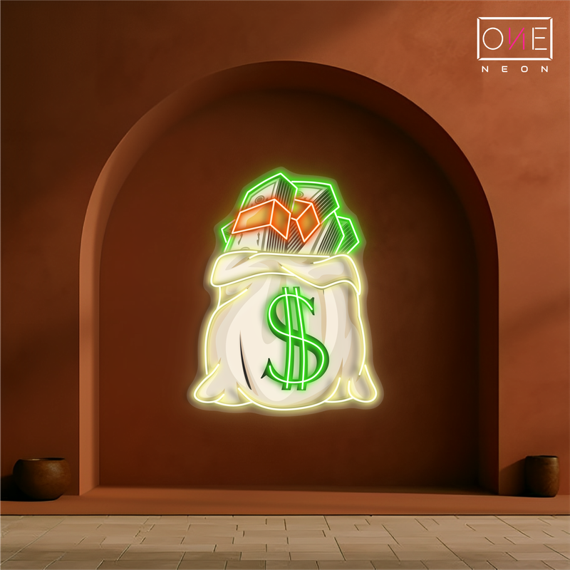 Money Bag Artwork Led Neon Sign