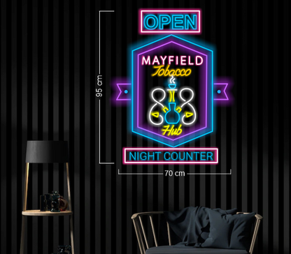 Mayfield tobacco night counter+ Tobacco sold here ( 2 signs) | LED Neon Sign