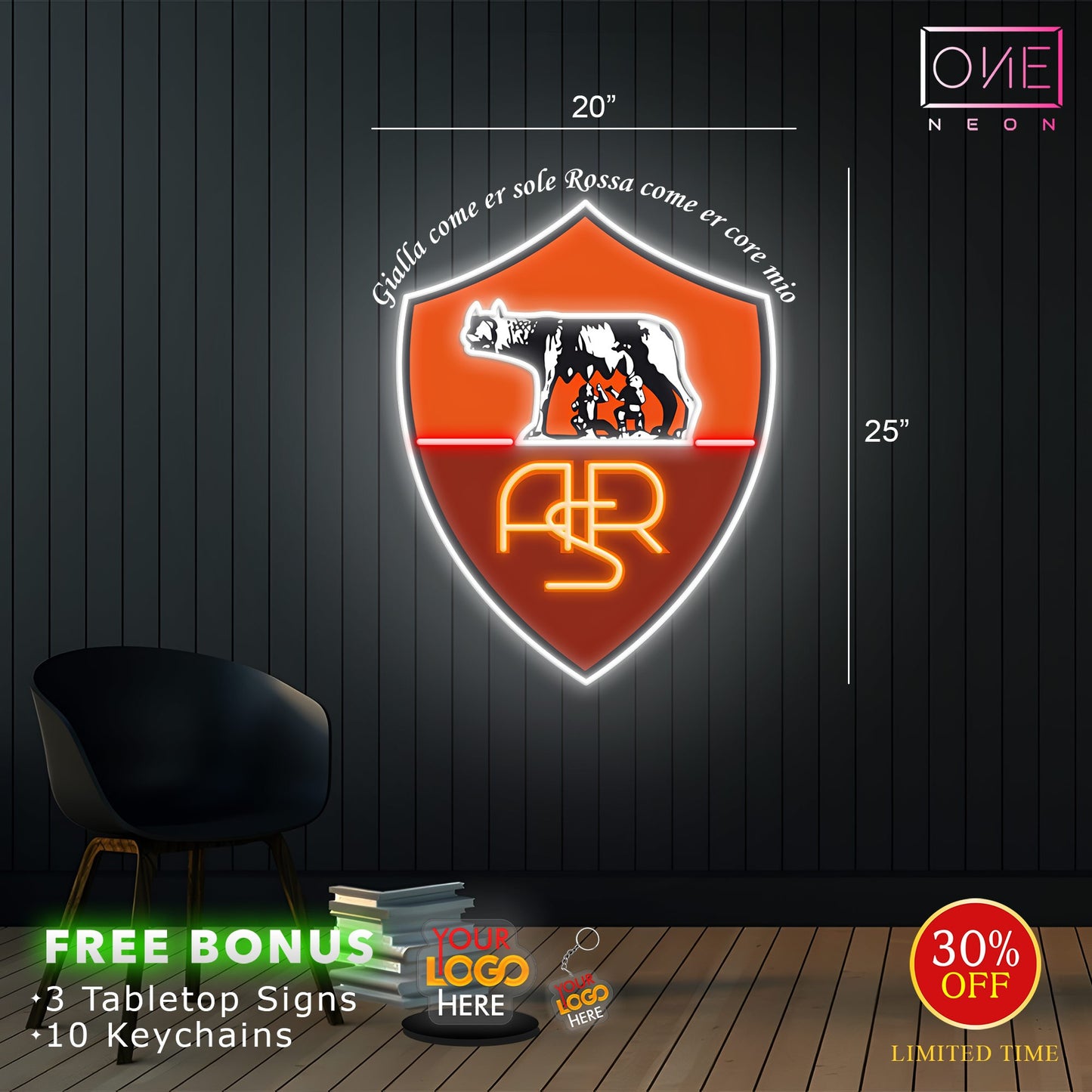 Custom logo Roma Fc | LED Neon Sign
