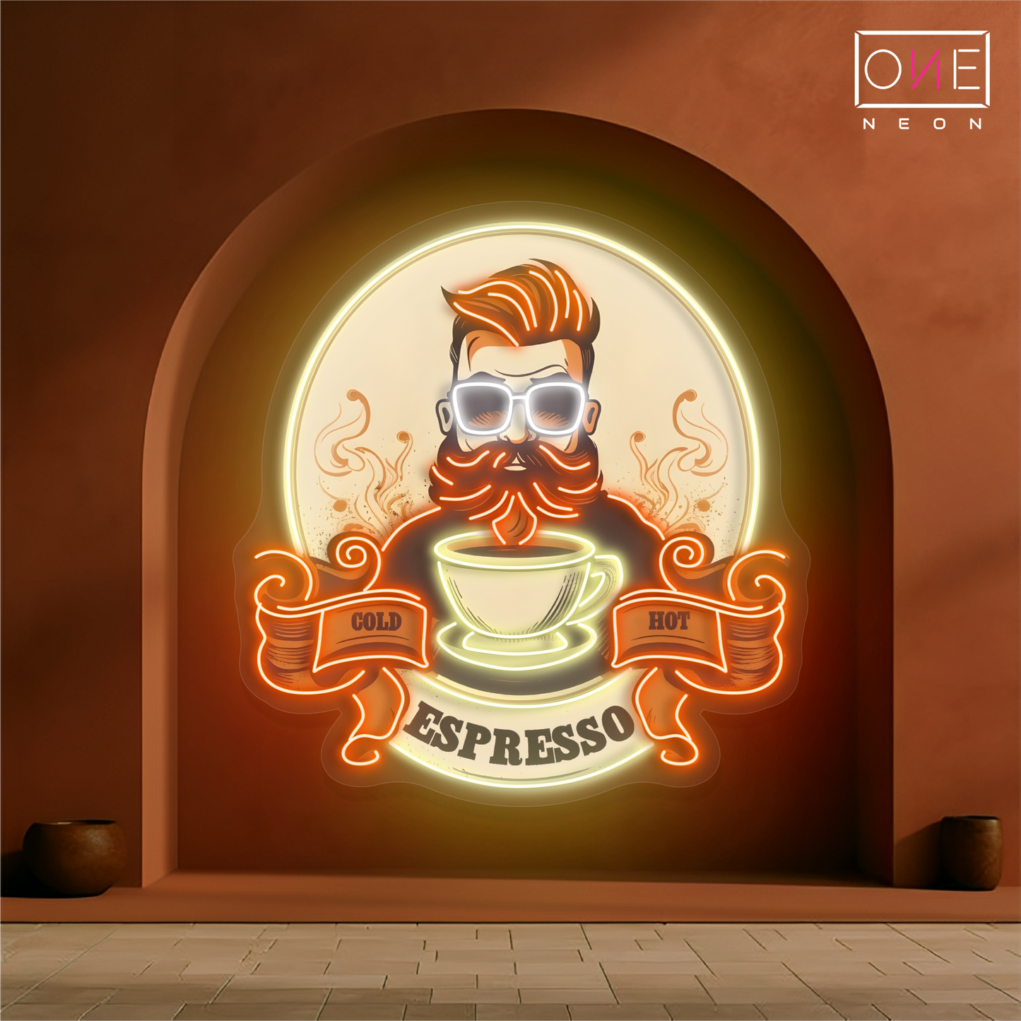 Hipster Espresso Artwork Led Neon Sign