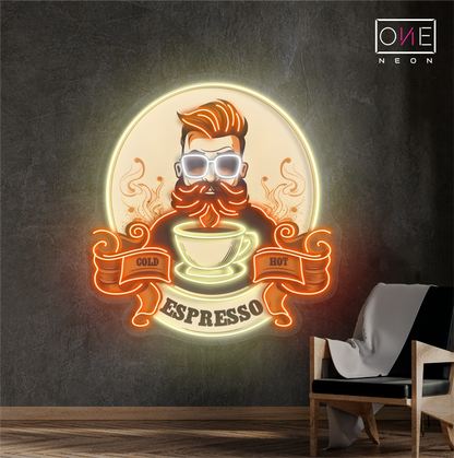 Hipster Espresso Artwork Led Neon Sign