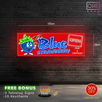 THE BLUE STRAWBERRY | LED Neon Sign