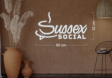 SUSSEX SOCIAL | LED Neon Sign + light box (2 signs)