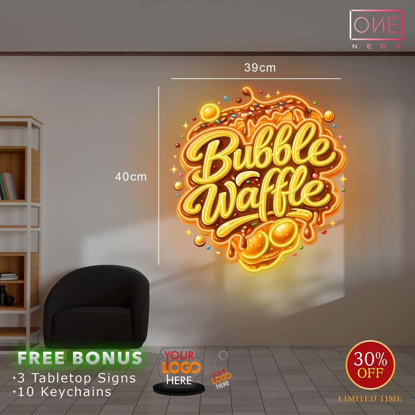 Bubble Waffle & Matcha | LED Neon Sign ( 2 signs)