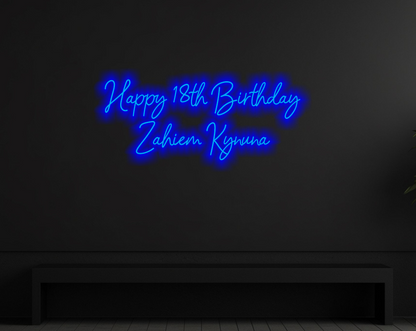 Happy 18th Birthday Zahiem Kynuna | LED Neon Sign