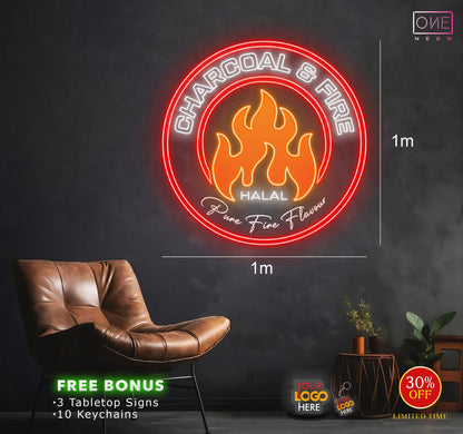 CHARCOAL & FIRE | LED Neon Sign (2 signs)